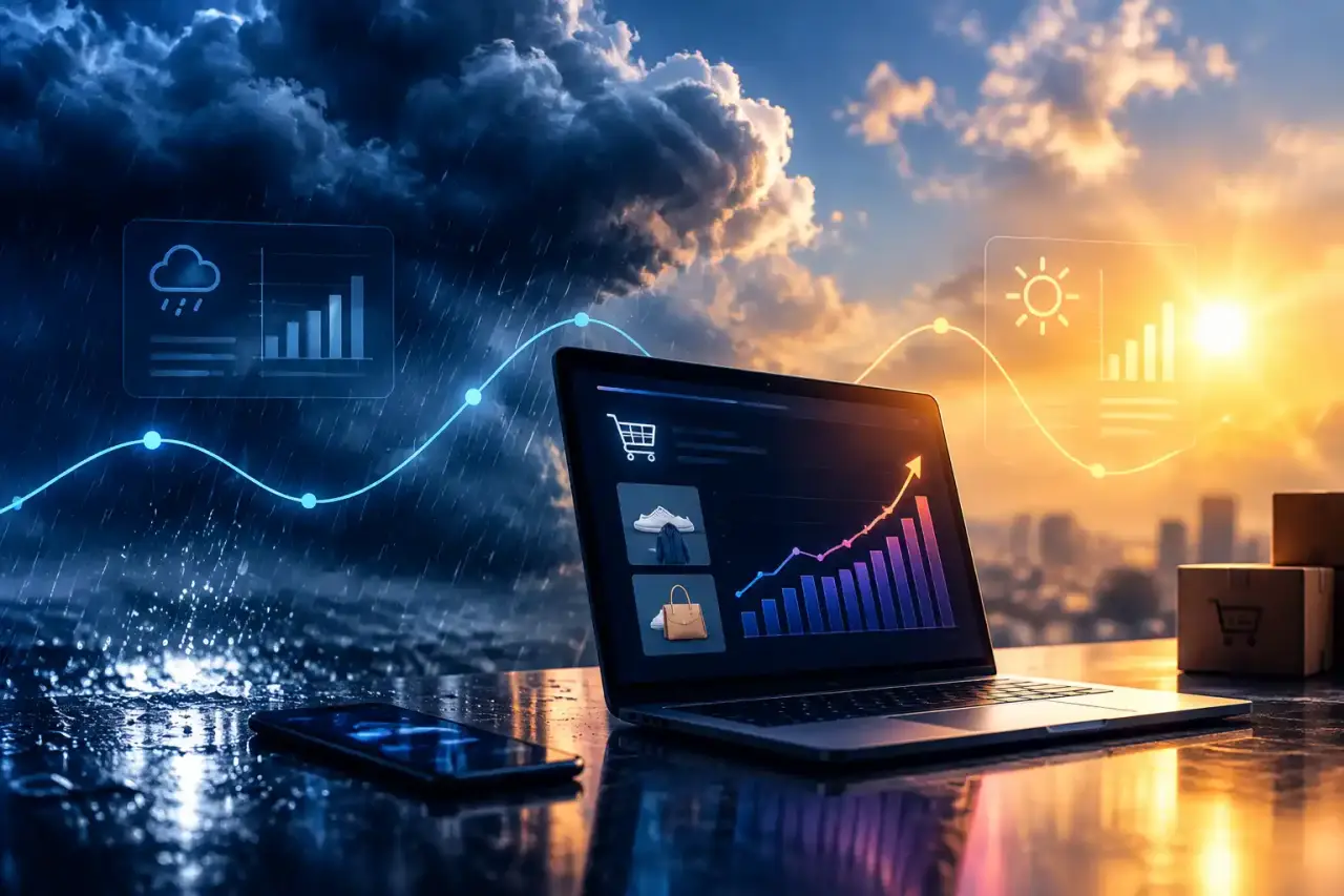 Visualisation abstraite de données météo et de courbes de ventes en ligne