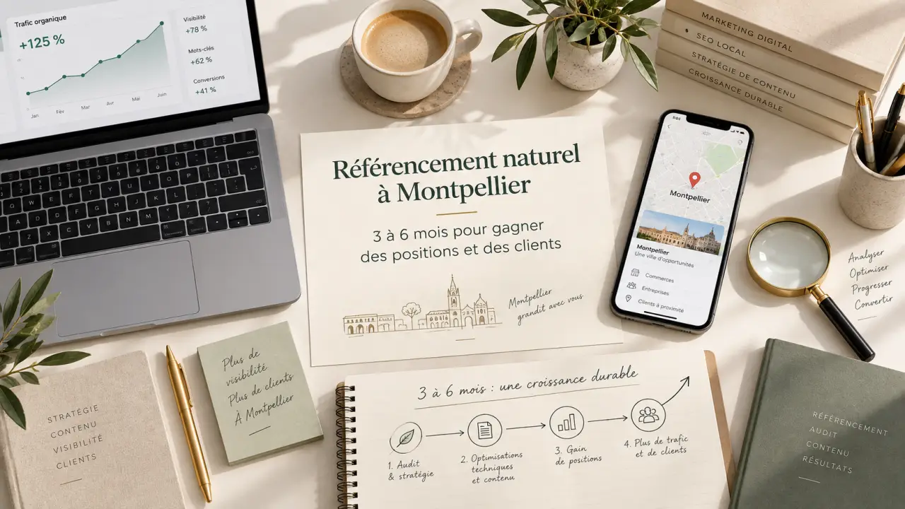 Référencement naturel à Montpellier : 3 à 6 mois pour gagner des positions et des clients