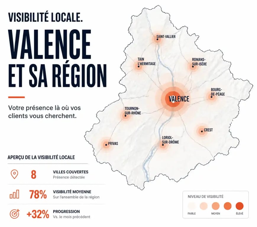 Illustration du référencement naturel à Valence pour booster la visibilité locale